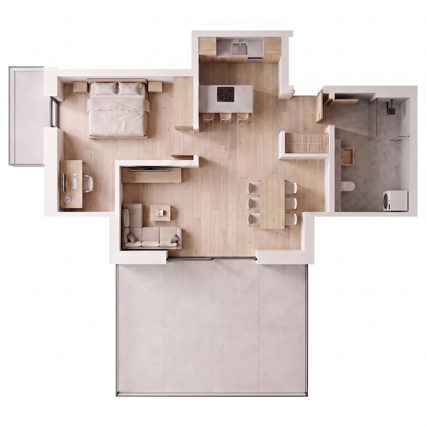 Grundriss einer Dachgeschosswohnung