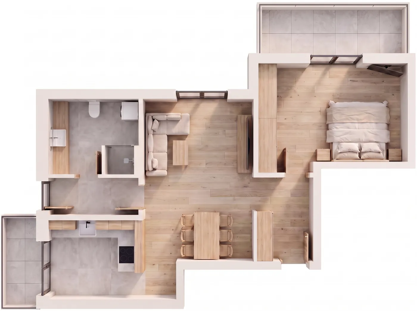 Grundriss einer Dachgeschosswohnung